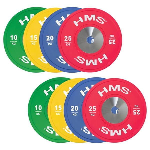 Hms - Ensemble De Disques D'Haltères Olympiques Bumper Hms Tbr Profi Set - Poids De Musculation - Multicolore|rose|vert - >100 Kg - Decathlon