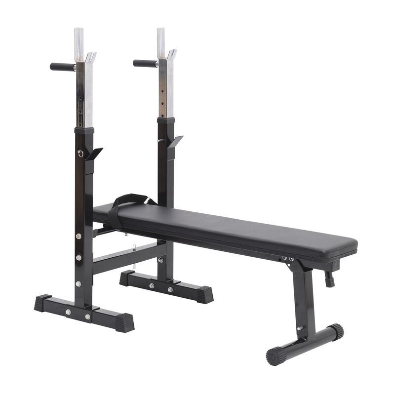Banco de pesas HOMCOM negro altura ajustable 123,6x56x111 cm