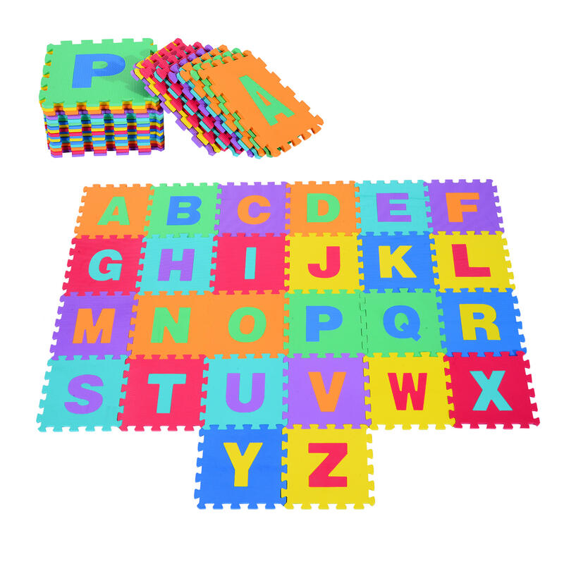 Alfombra puzzle infantil Homcom multicolor 31x31x1 cm