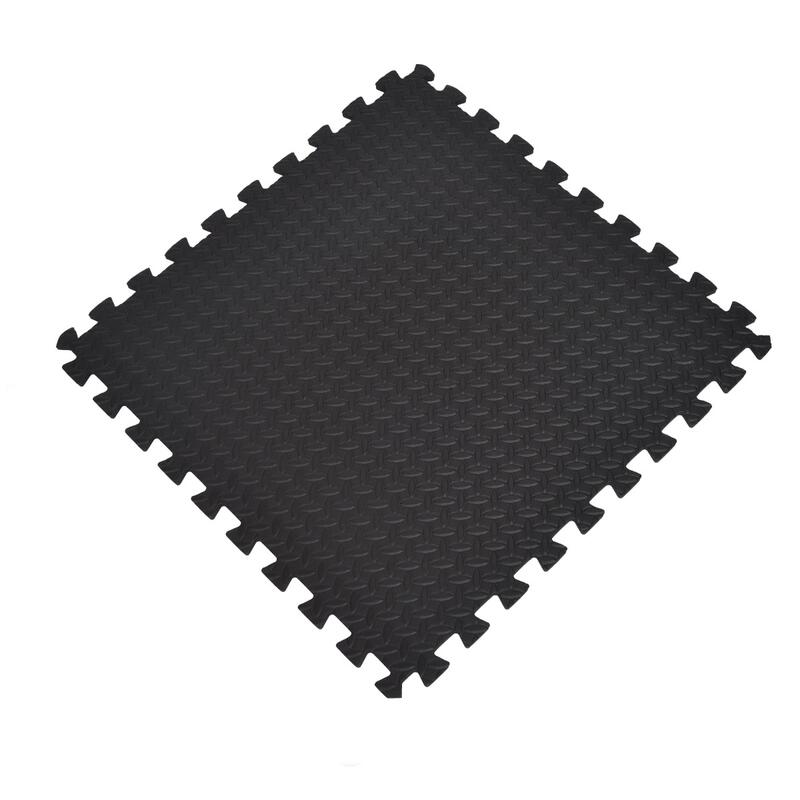 Alfombra puzzle HOMCOM negro con bordes de espuma 60x60x1,2 cm