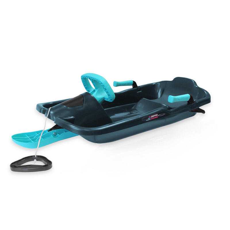 Trineo con volante para niños - con frenos y cuerda para tirar del trineo