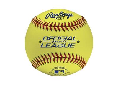 Leren honkbal - optic yellow - wedstrijd honkbal - trainings honkbal (geel)
