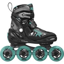 Inline skate ROCES Moody TIF girl - black / aqua