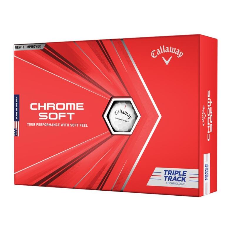 Boite de 12 Balles de Golf Callaway Chrome Soft Triple Track Blanches