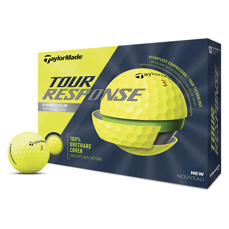Boite de 12 Balles de Golf TaylorMade Tour Response Jaunes