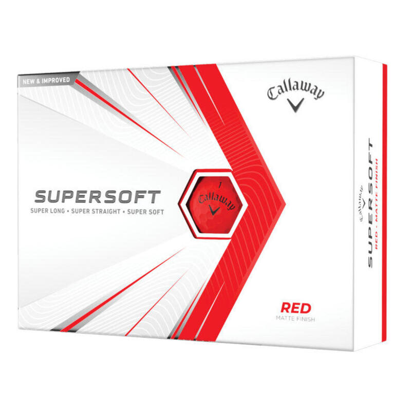Boite de 12 Balles de Golf Callaway Supersoft Matte Rouges