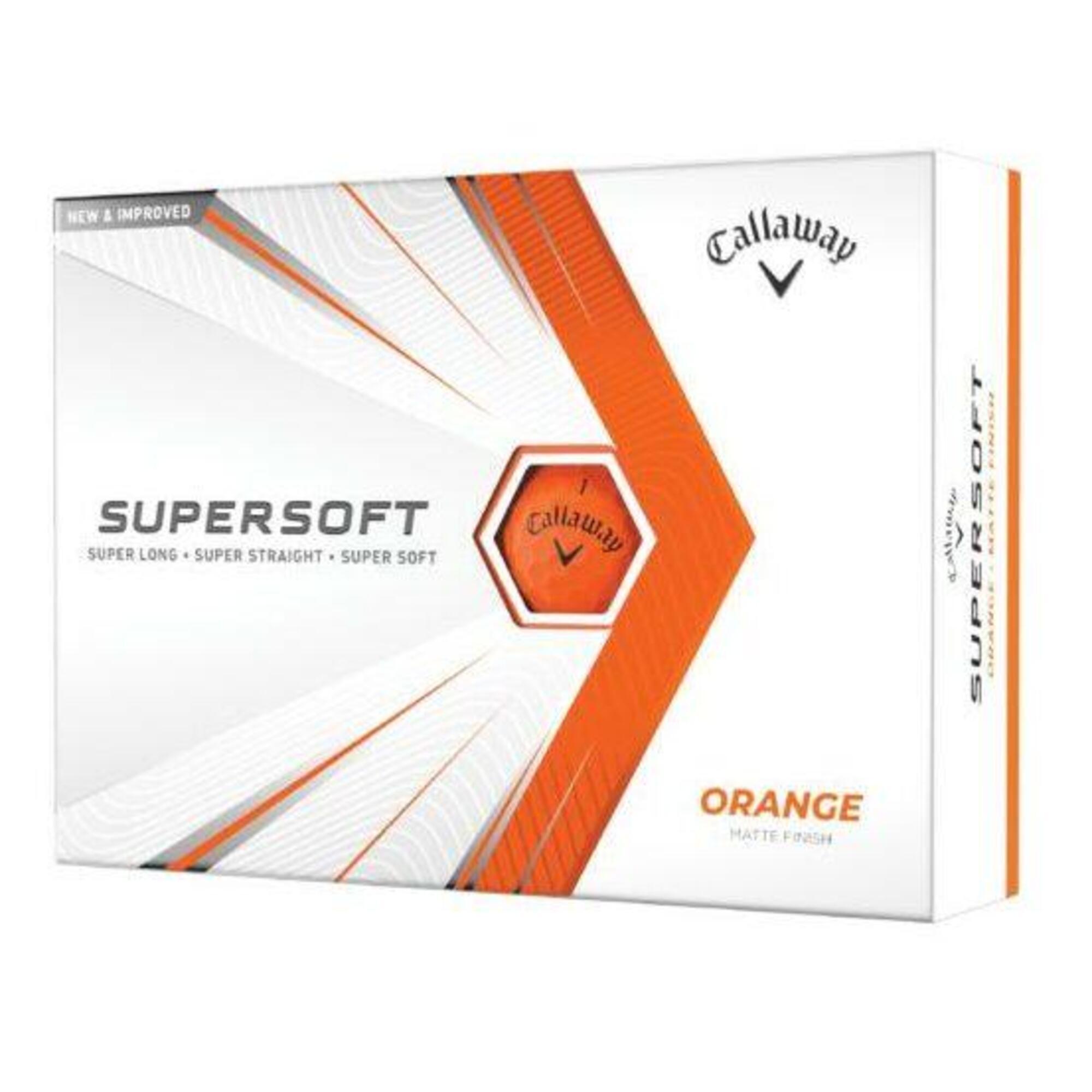 Boite de 12 Balles de Golf Callaway Supersoft Matte Oranges