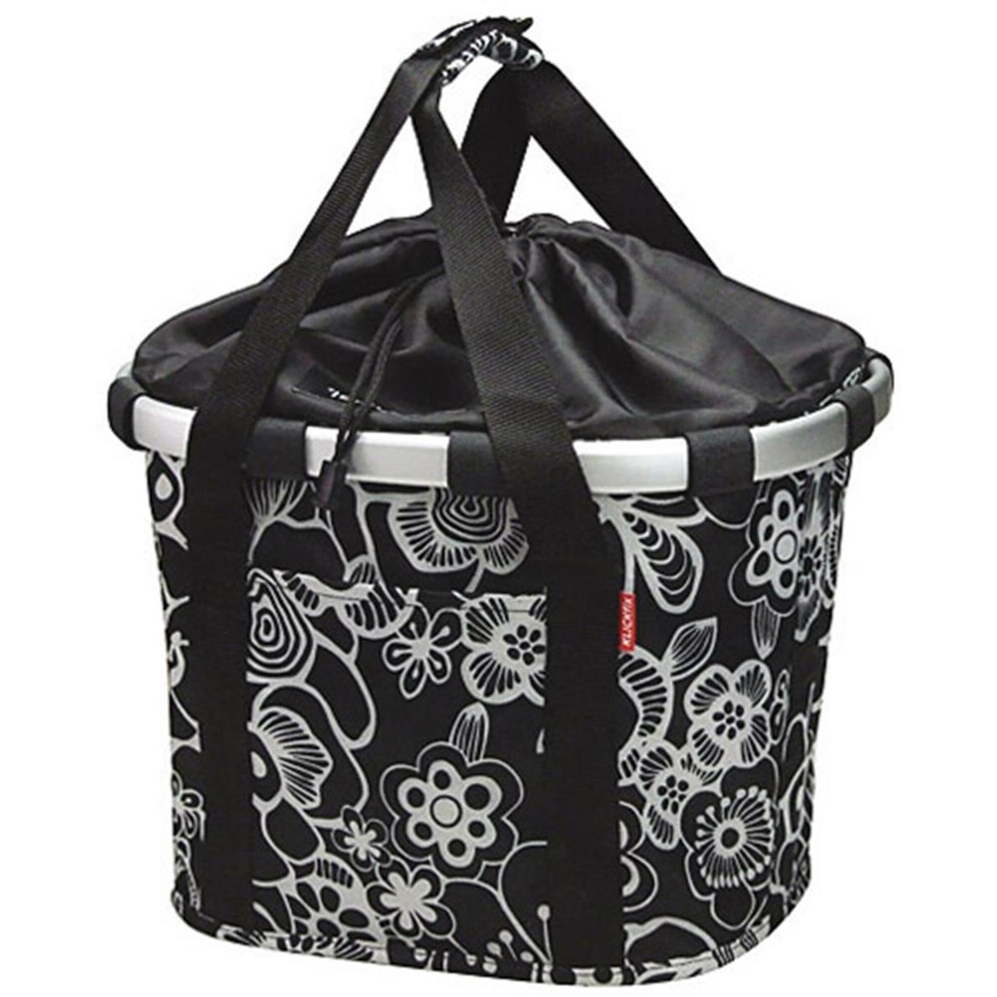 Klickfix - Panier Avant "bike Basket" Fleur-noir - Sacoche De Guidon - Blanc|noir - 15 L - Decathlon