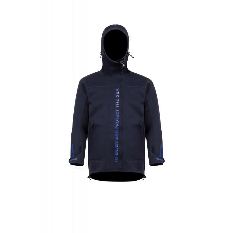 NEOPRENE HOODED JACKET - DEEP BLUE