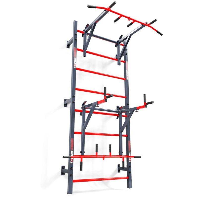 Ensemble d'entraînement - Espalier avec station de dips/barre de traction