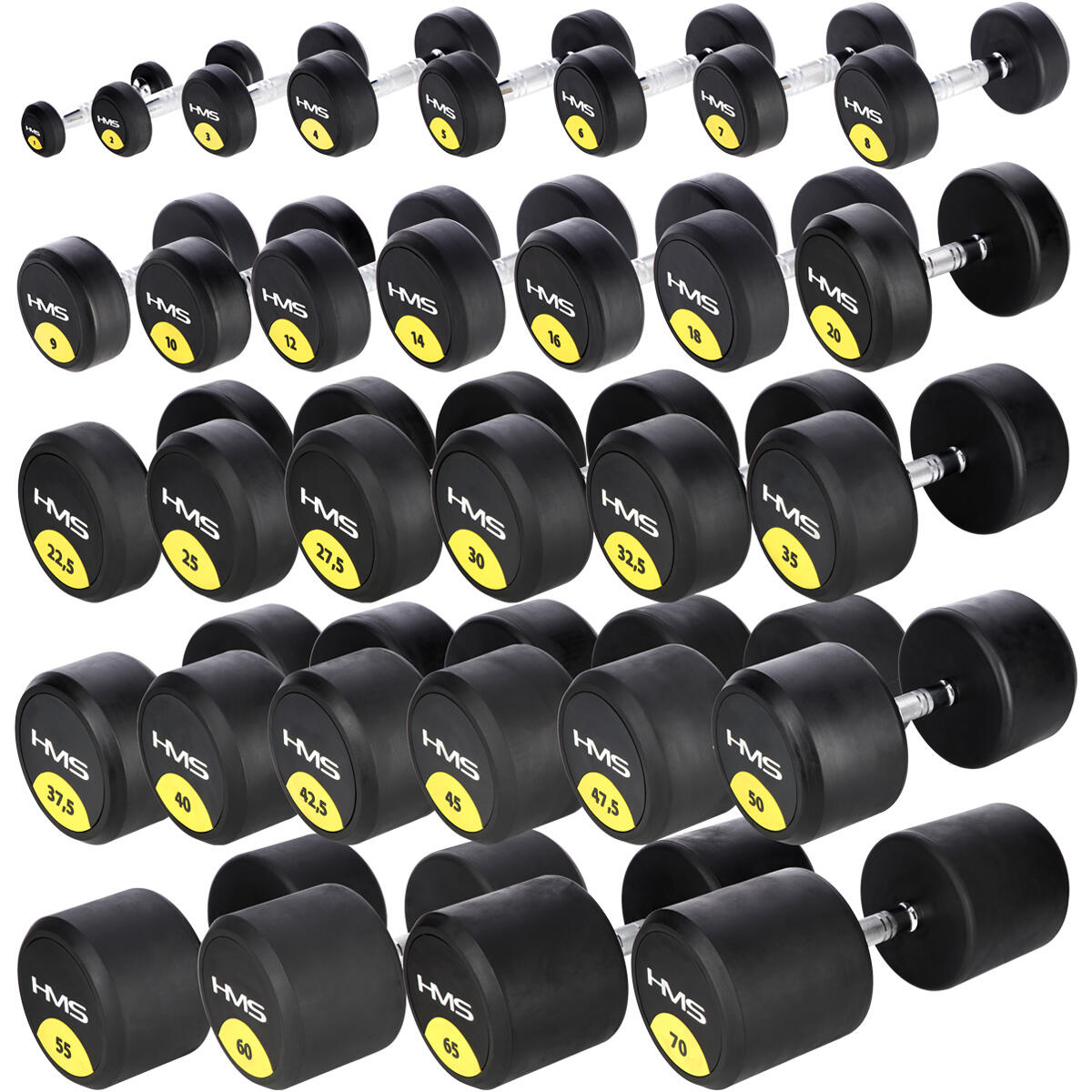 Rundhantel mit gummiummantelung HMS HG PRO 3/7
