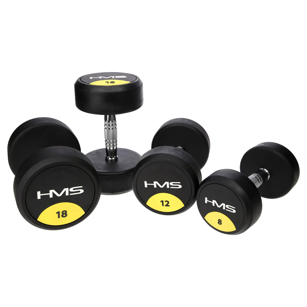Pogumovaná jednoruční činka HMS HG Pro 18 kg 5/7