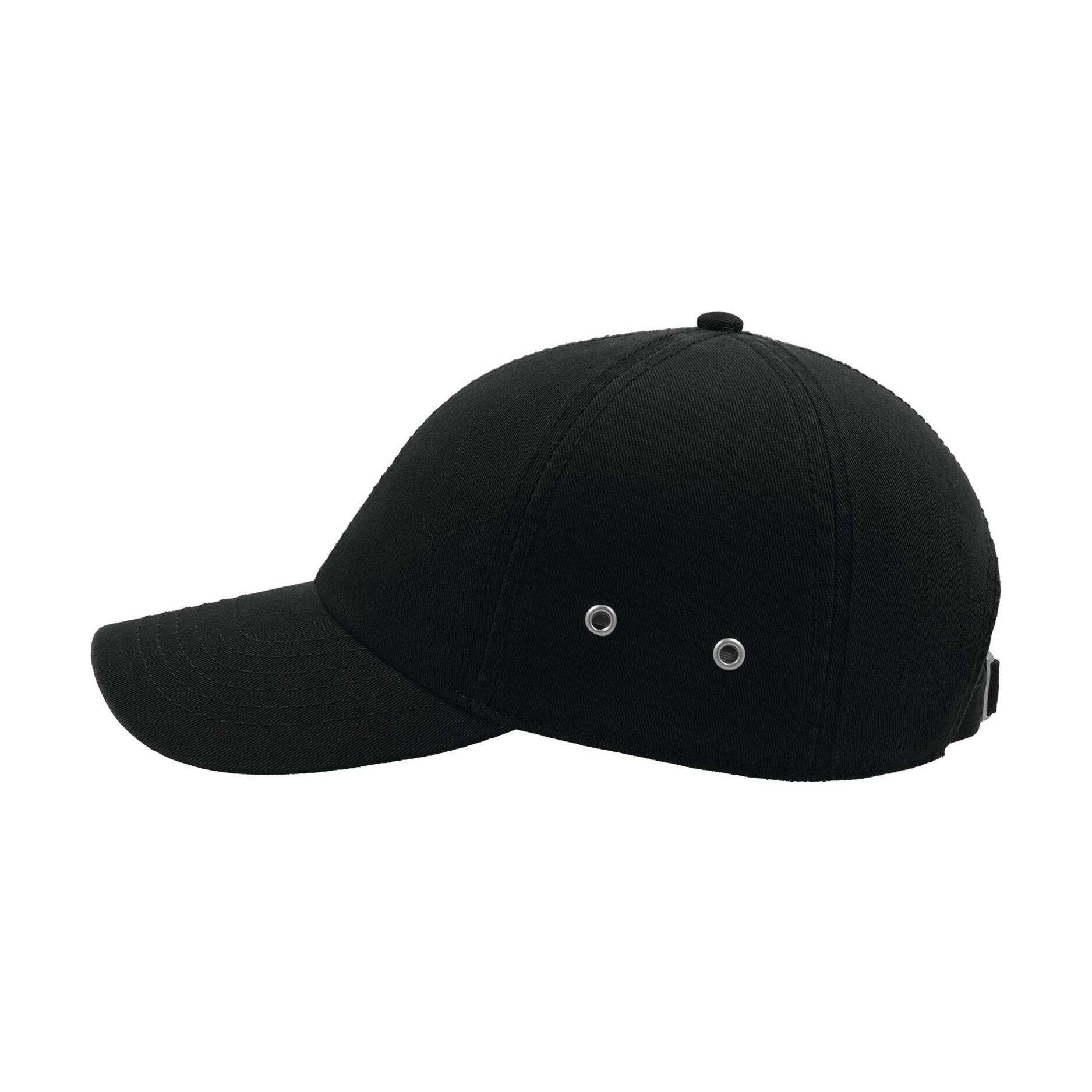 Action 6 Panel Chino Baseball Cap (Pack of 2) (Black) 3/4