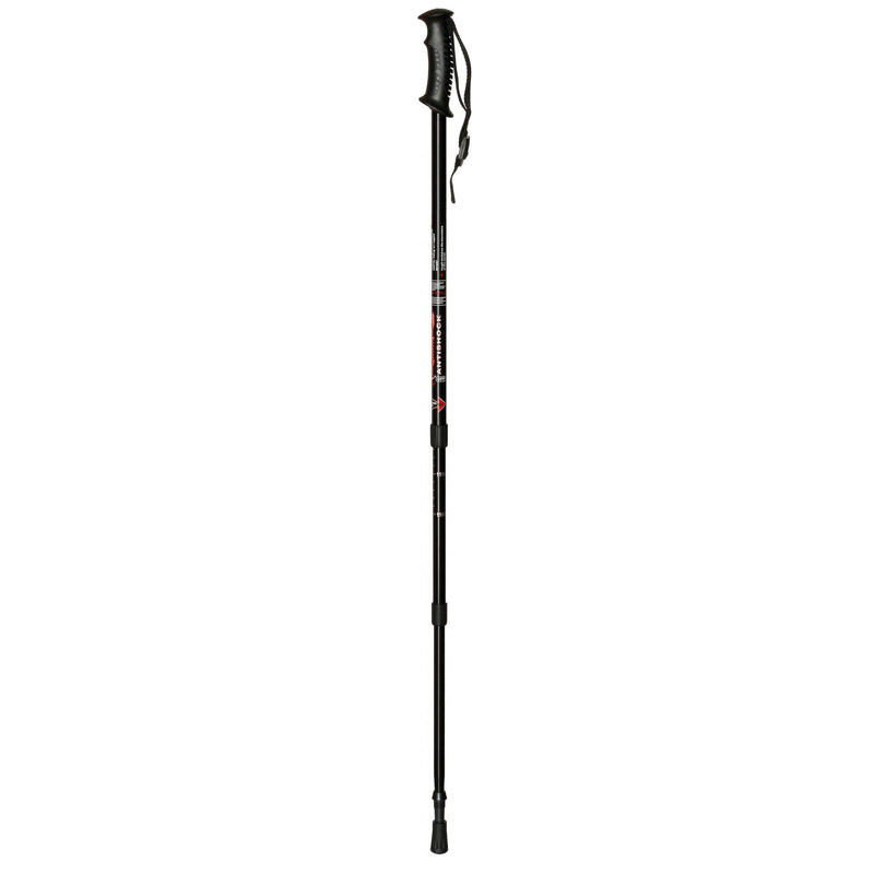 Bastón aluminio trekking extensible negro 65 - 135cm