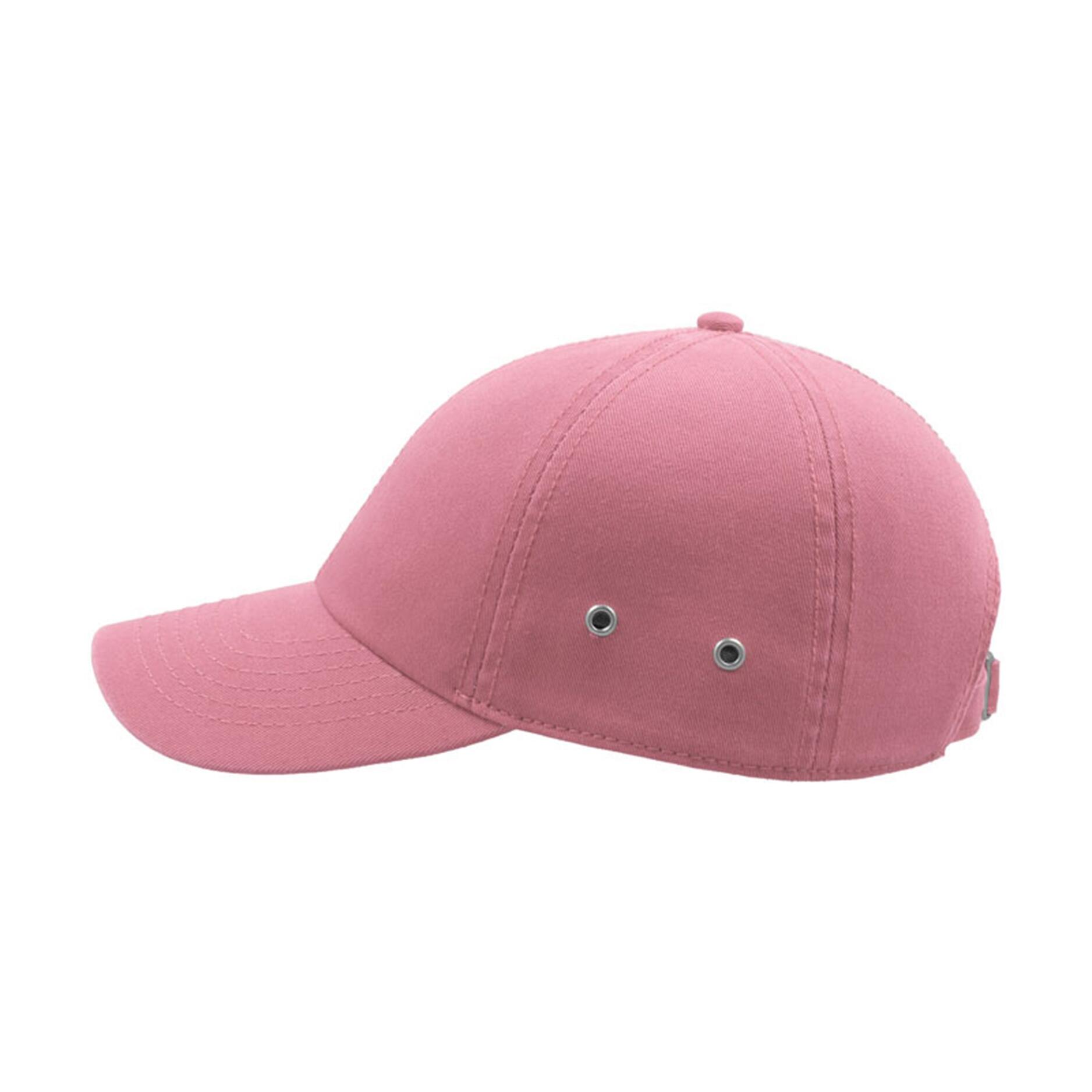 Action 6 Panel Chino Baseball Cap (Pack of 2) (Pink) 3/4