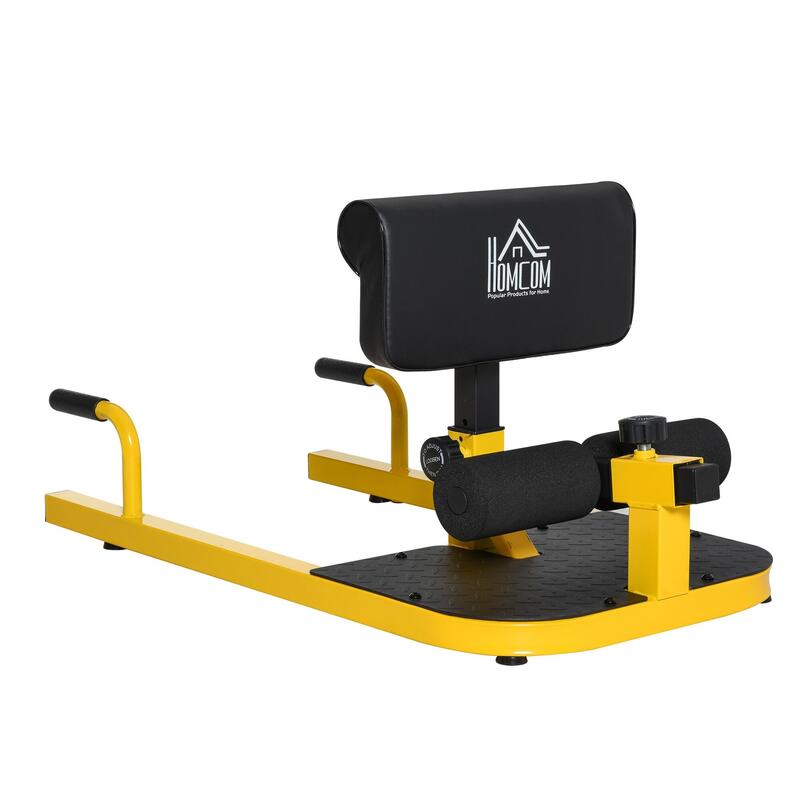 3-en-1 profundo sissy squat piernas HOMCOM 50x97x44,5-56,5 cm amarillo