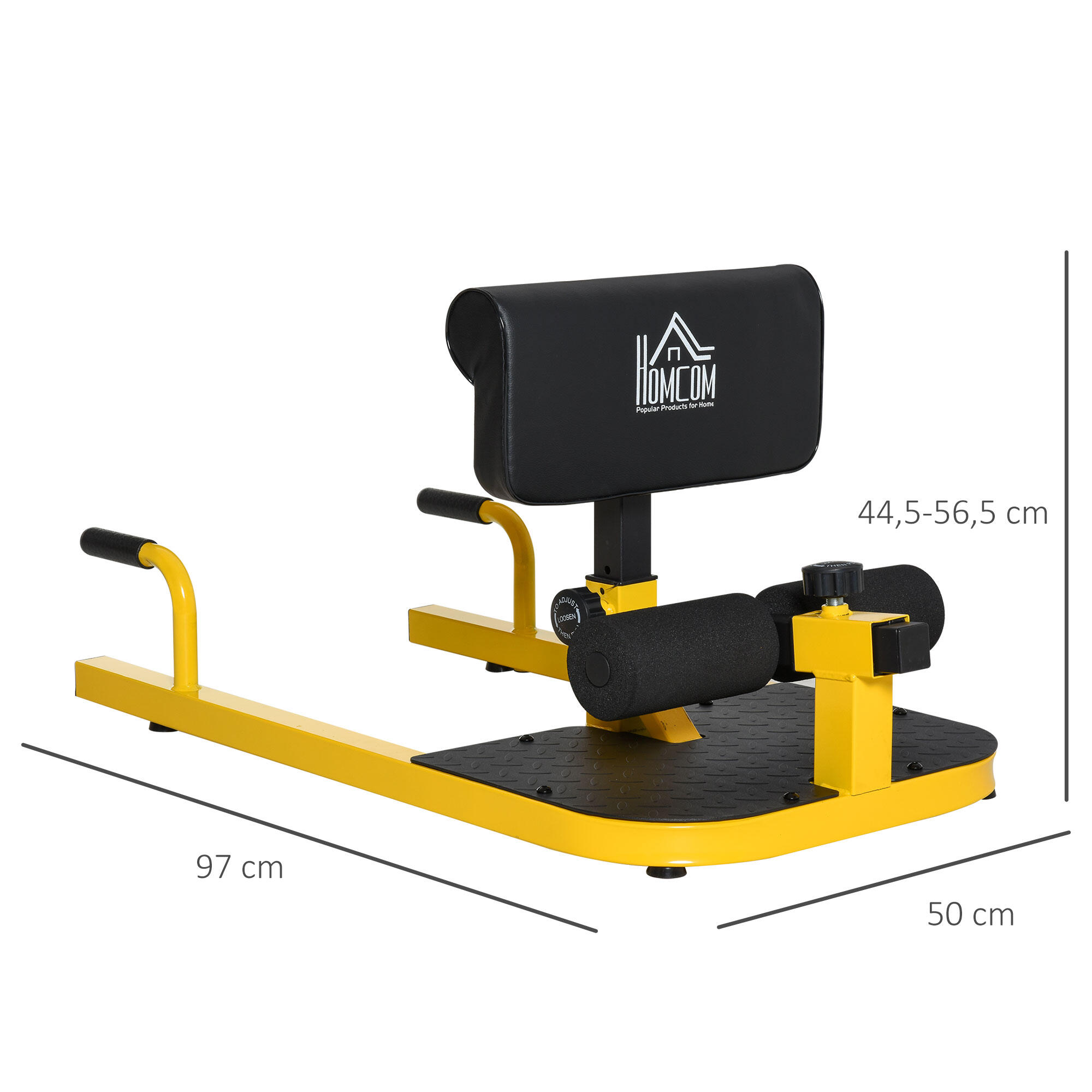 MÁQUINA DE EXERCÍCIOS MULTIFUNCIONAL  HOMCOM 50x97x56.5 cm Amarelo 3/7