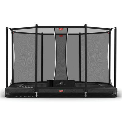 Trampoline + veiligheidsnet berg favorit inground rechthoek 280x190 antraciet