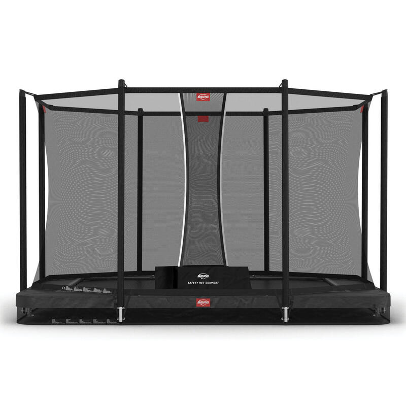 BERG inground Trampolin rechteckig Favorit grau 330 cm mit Sicherheitsnetz