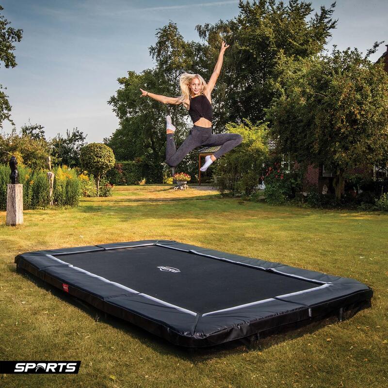 BERG Sport semi-enterré trampoline rectangulaire Favorit gris 330 cm 14+