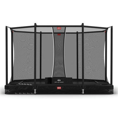 Trampoline + veiligheidsnet berg favorit inground rechthoek 280x190 zwart