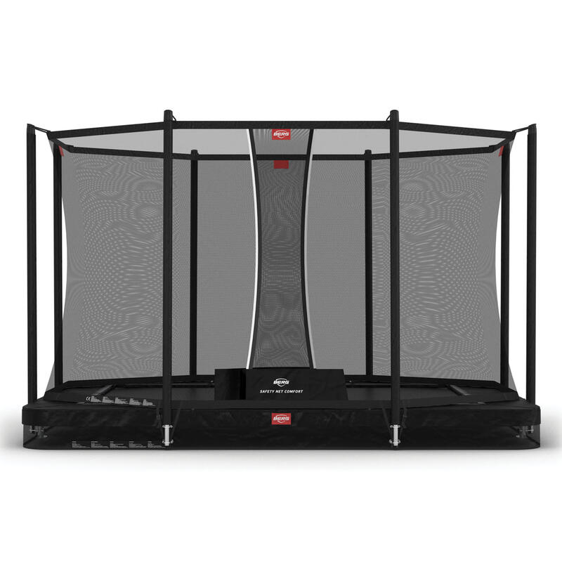 BERG inground trampoline rectangulaire Favorit noir 330 cm + filet de sécurité