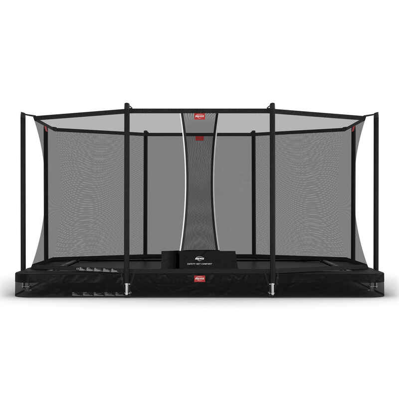 BERG inground Trampolin rechteckig Favorit schwarz 410 cm mit Sicherheitsnetz