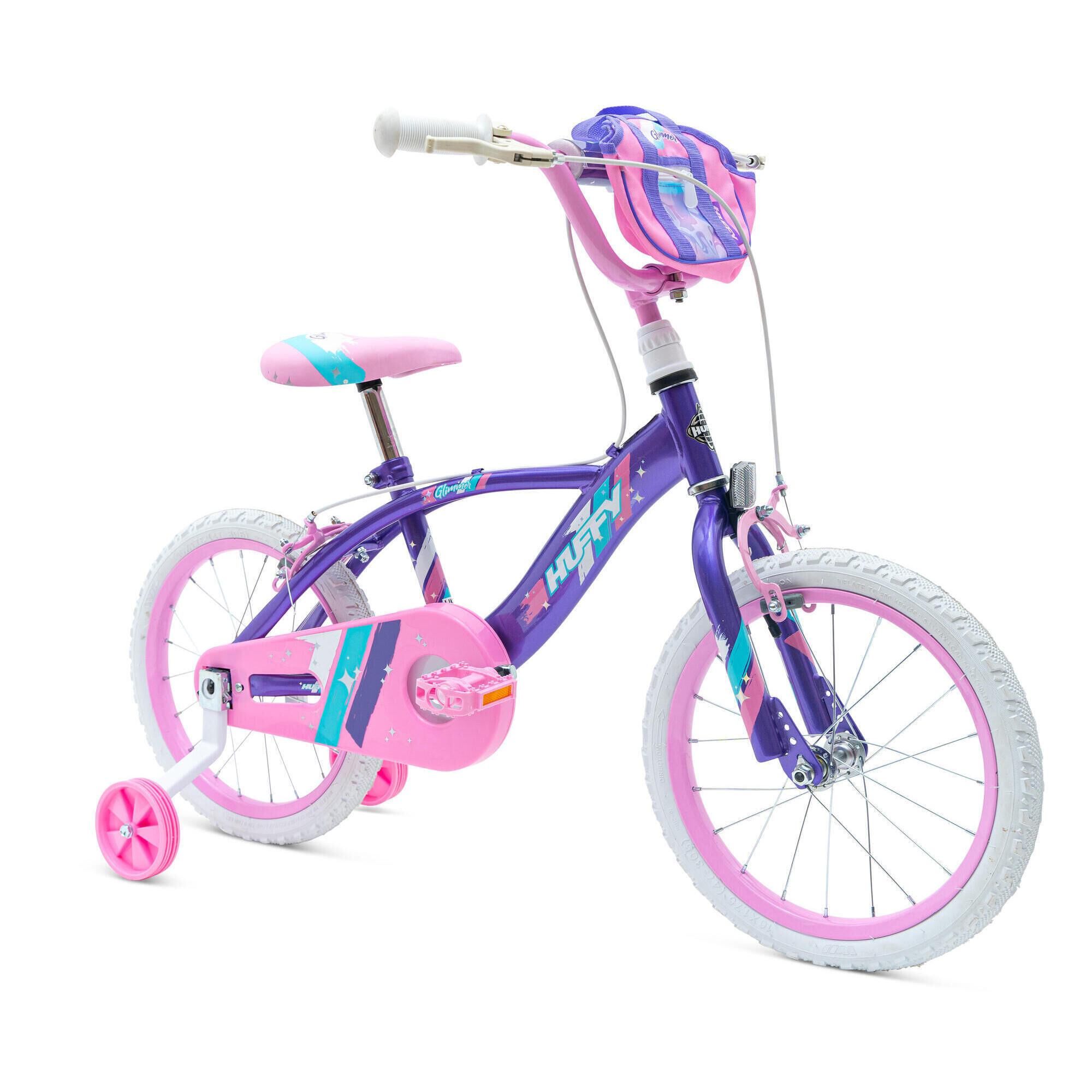 HUFFY Huffy Glimmer 16" Girls Bike Purple & Pink 5-7yrs Quick Connect + Stabilisers