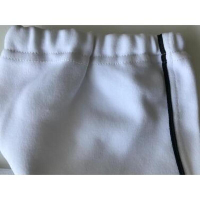 Pantalon de softball en nylon - Femmes - Blanc avec passepoil bleu foncé