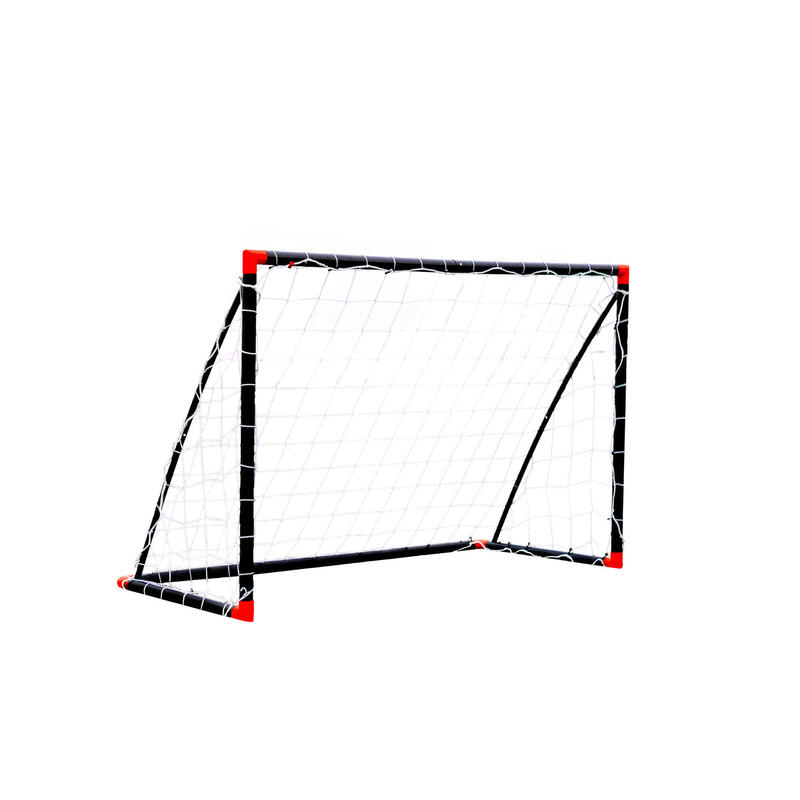 Paire de buts de football fun 1,8 x 1,2m - Noir et rouge