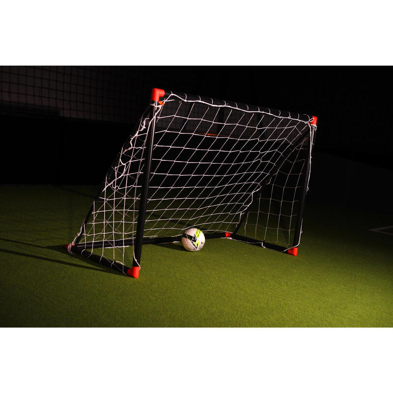 Paar FUN voetbaldoelen - 1.8m x 1.2m - Zwart en Rood