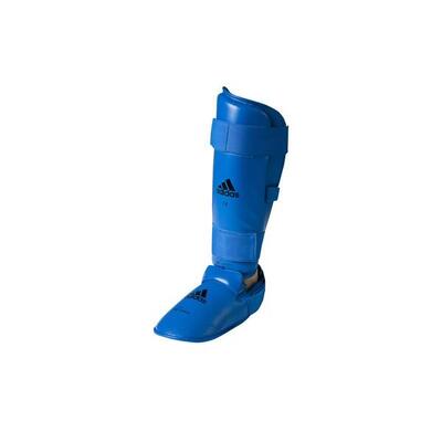 Wkf scheenbeschermer met verwijderbare voet - blauw