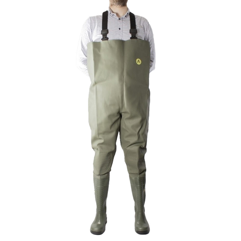 Administrator Chest Wader / Mens Boots / Plain Rubber Wellingtons (Green) 2/3