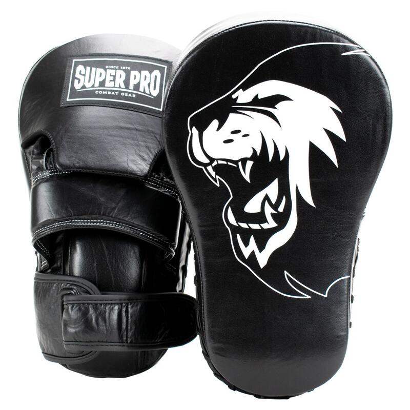 Super Pro pad oblong coussinets à main arts martiaux noir/blanc