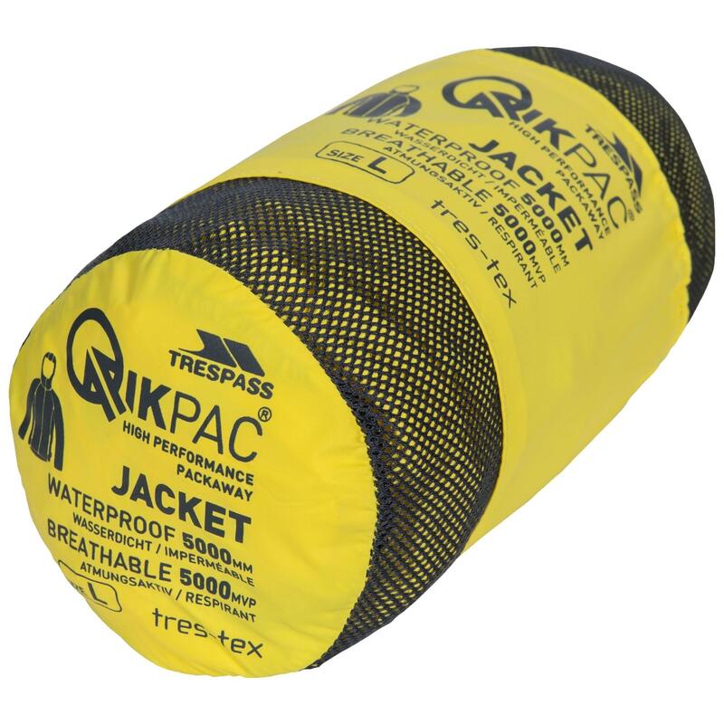 Volwassenen Unisex Qikpac Packaway Waterdicht Jasje (Geel)