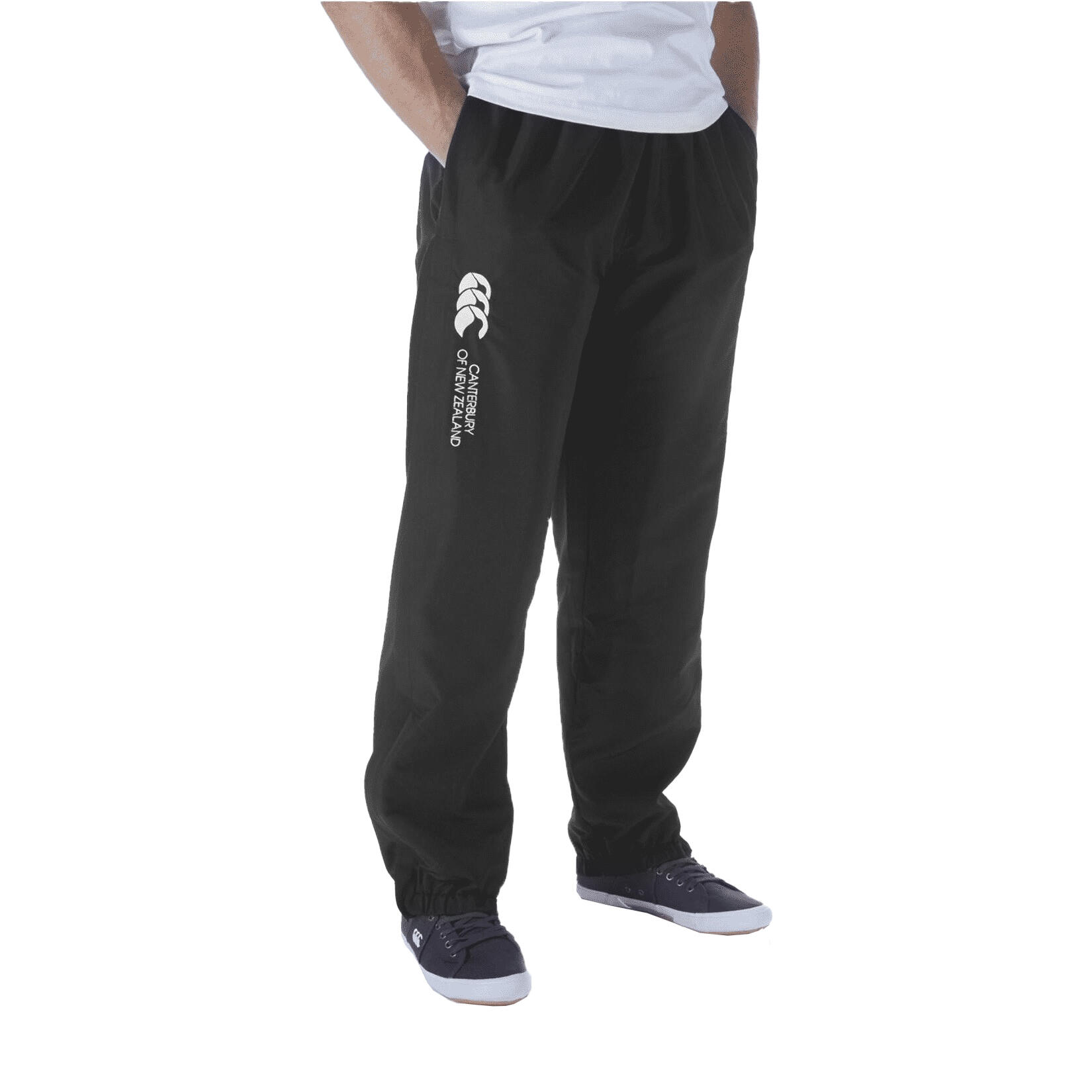 Childrens/Kids Cuffed Ankle Tracksuit Bottoms (Black) 2/3