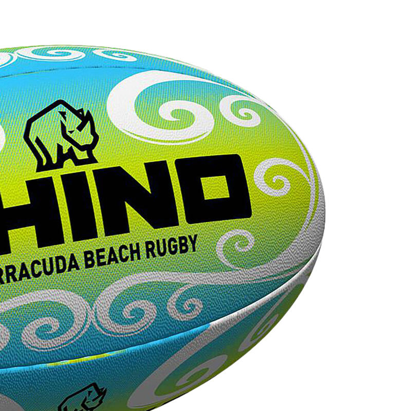 Ballon de rugby BARRACUDA (Vert / Bleu / Blanc)