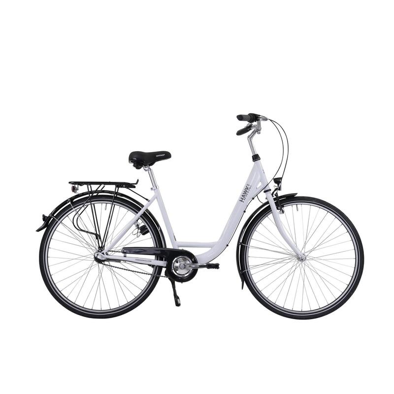 HAWK City Wave Premium Damen Fahrrad 26 Zoll Weiß 3-Gang Nabenschaltung