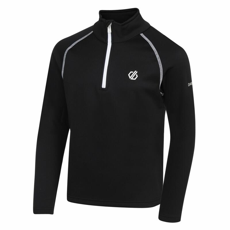 Consist II Kids' Ski Full Zip 4-Way Stretch Midlayer - Black