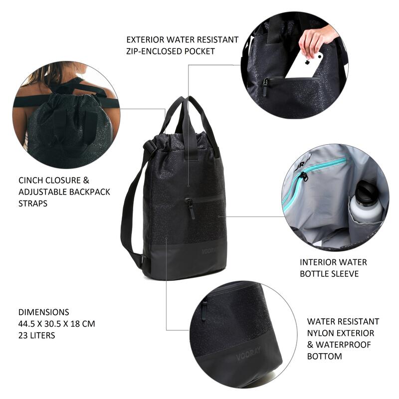 Flex Cinch Backpack - Zaino con coulisse da 23 litri (Heather Gray)