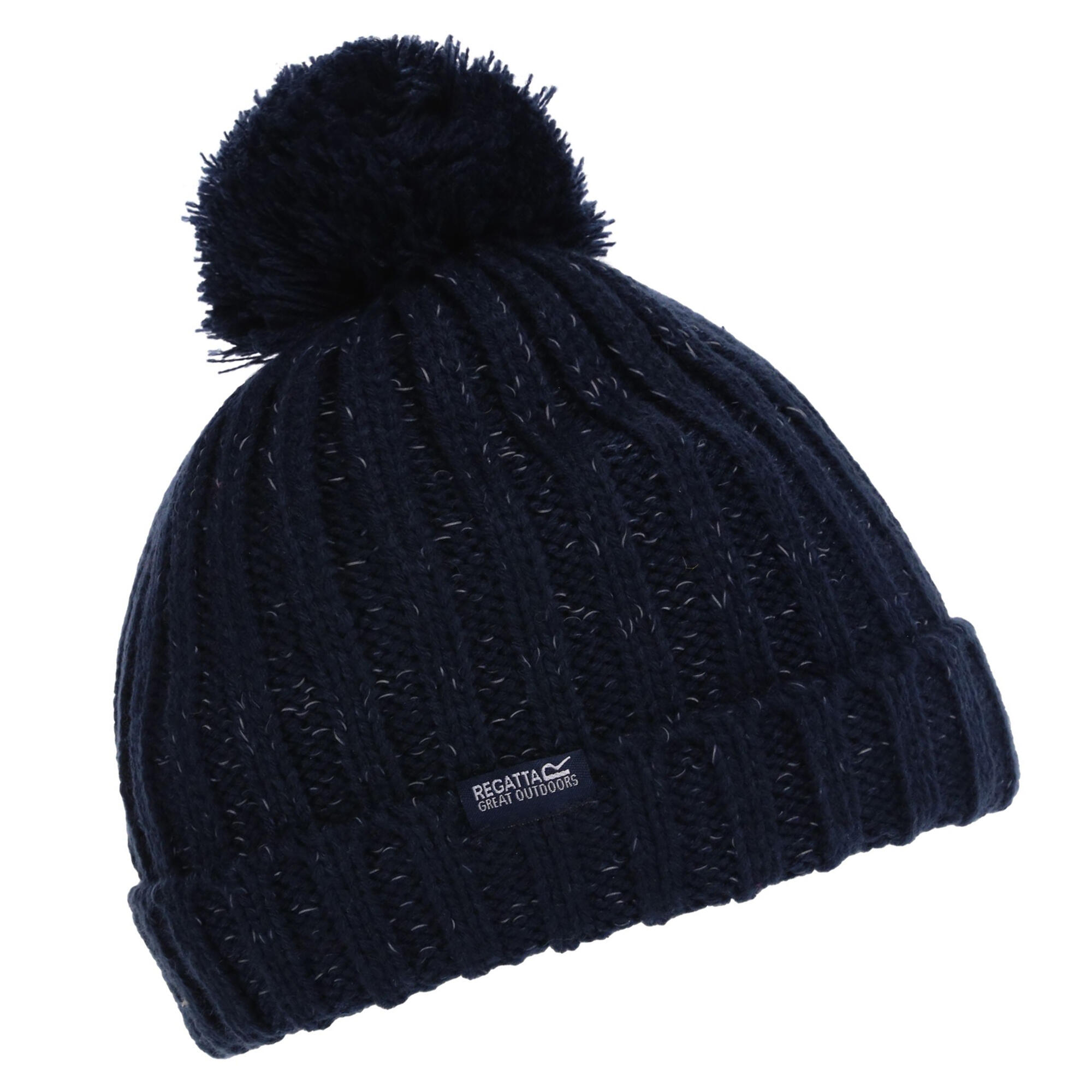 REGATTA Childs/Kids Unisex Luminosity III Reflective Bobble Hat (Navy)