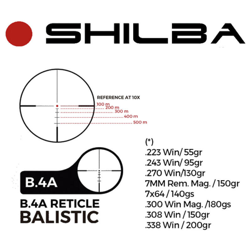 Visor Rifle Caza Shilba i6X 3-18x50 Retícula iluminada B.4A