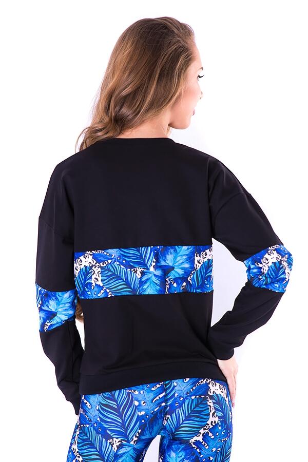 Czarna bluza sportowa na fitness damska 2skin BLUZA LOGO TROPICANA