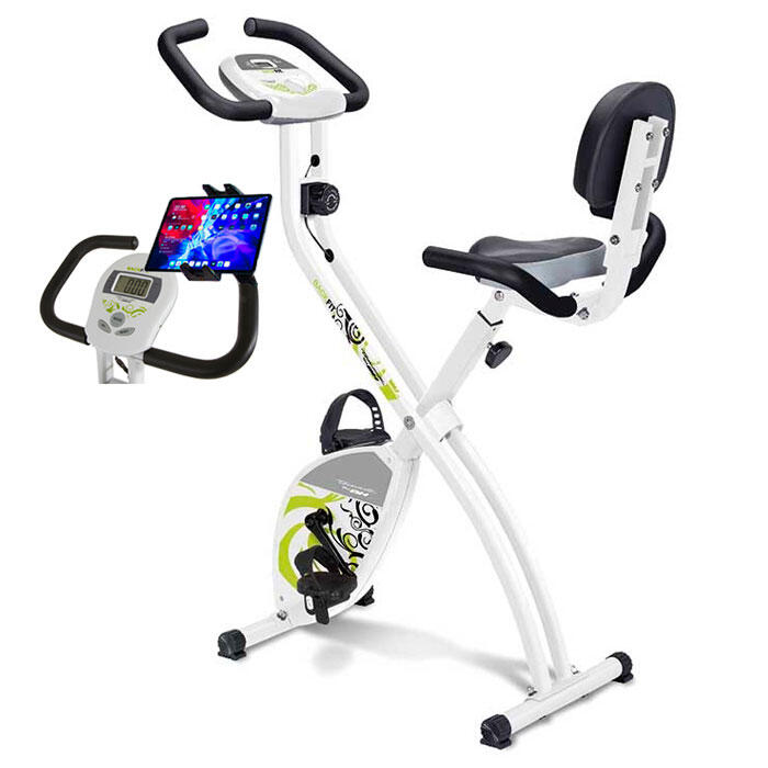 Tecnovita Bicicleta Estática Plegable Con Respaldo Backfit + Soporte  Tablet/smartphone, Multicolor