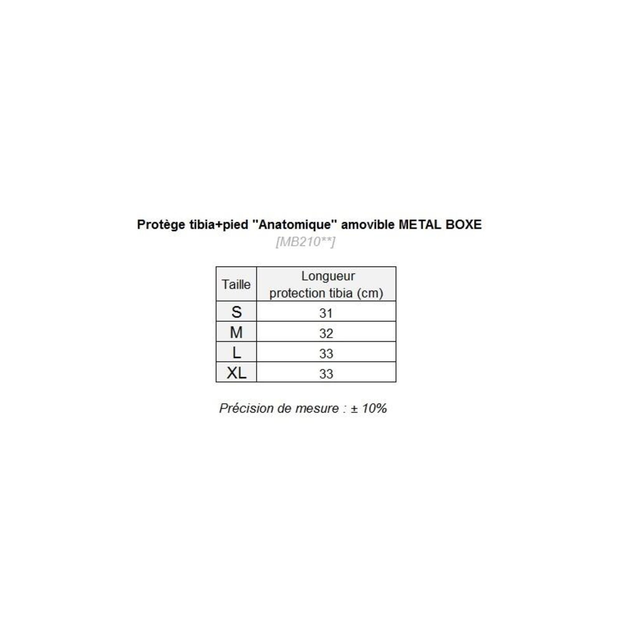 Protège tibia+pied Anatomique amovible METAL BOXE
