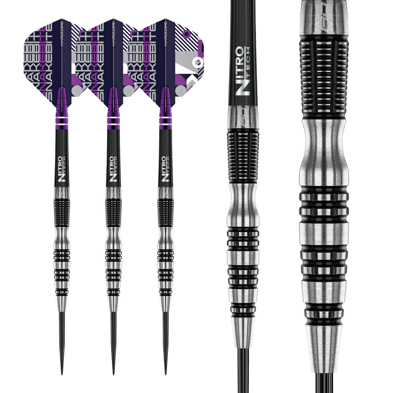 Peter Wright Snakebite Black Racer 24g Tungsten Darts Set with Flights & Shafts 4/6