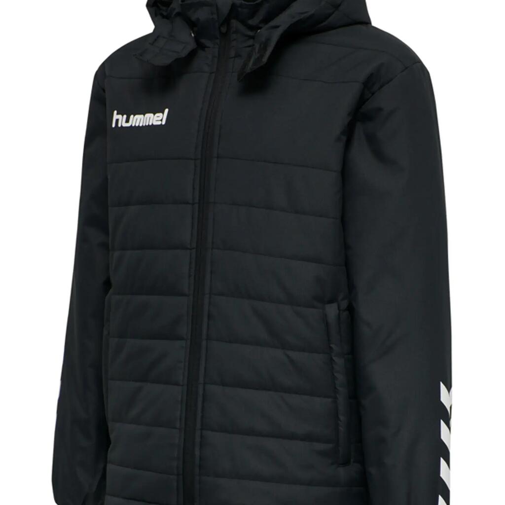 Short bench jacket for kids, great for football, in black