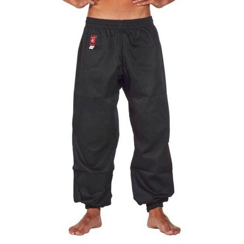 Pantalón Kung Fu negro de corte ajustado Matsuru