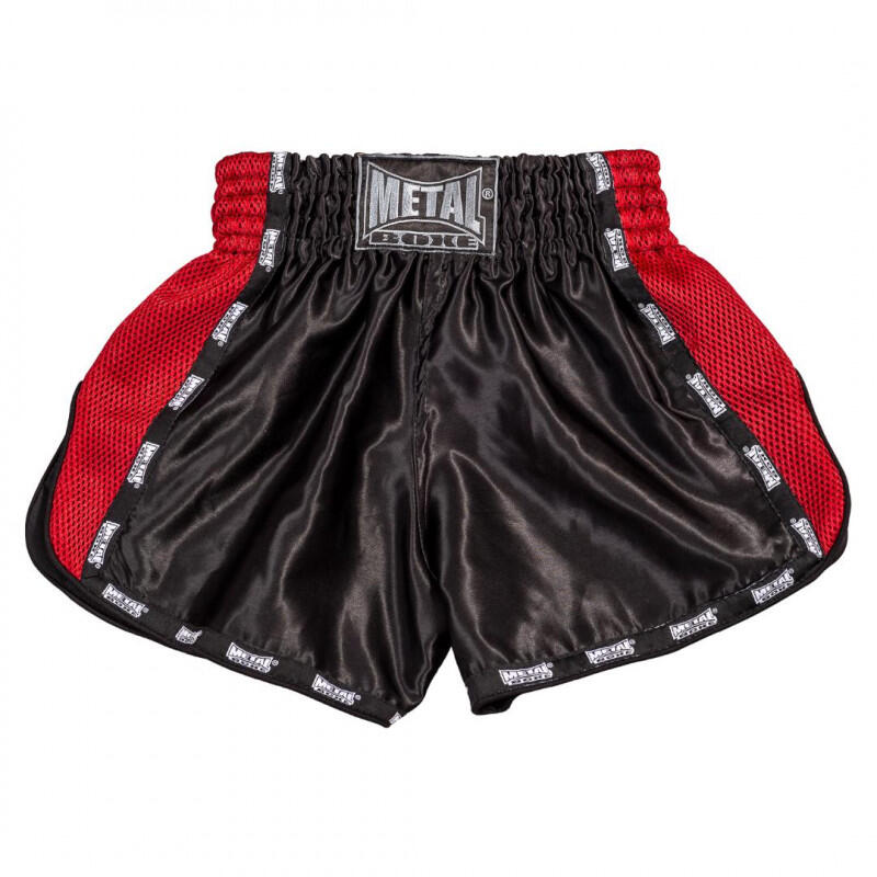 Calções Muay Thai Extrem preto e vermelho