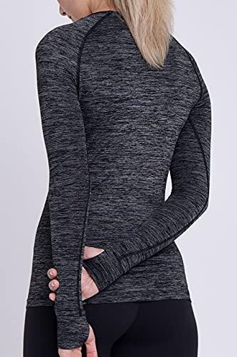 Women’s Elle Long Sleeve V Neck Top - Black 2/5